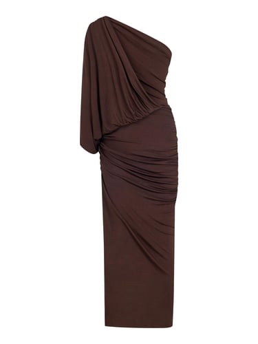  Drape Detaylı Maxi Elbise