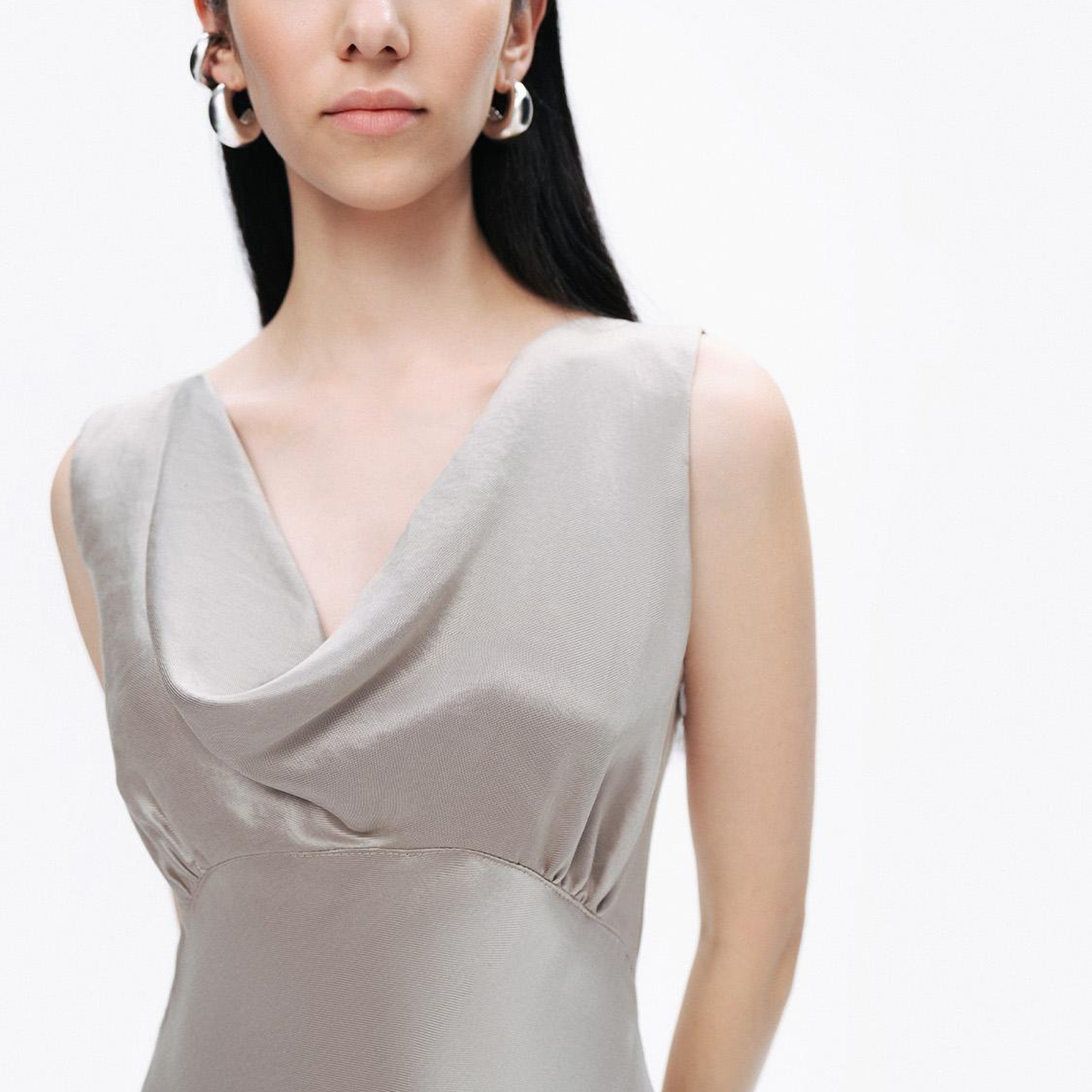 Degaje Yaka Maxi Elbise