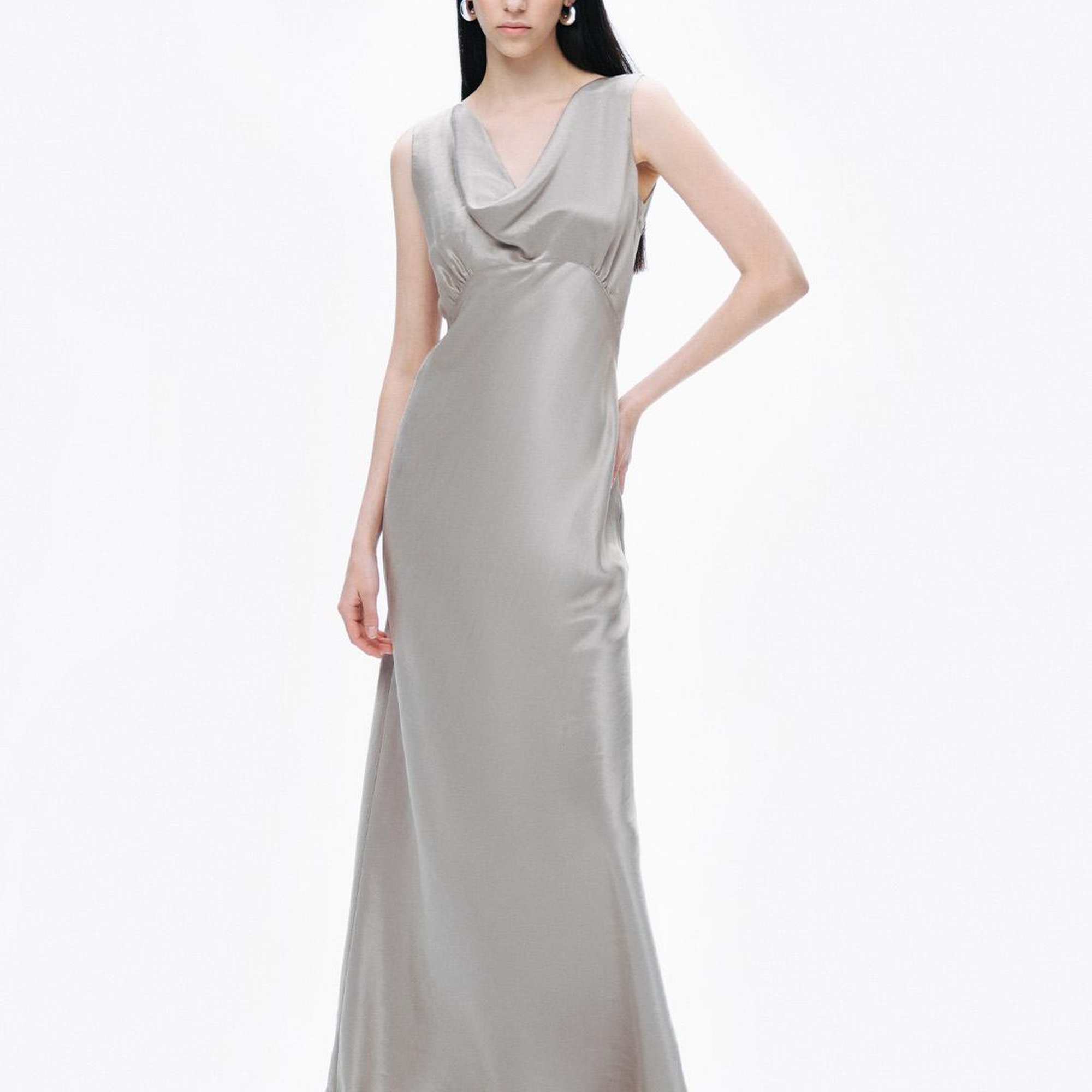 Degaje Yaka Maxi Elbise