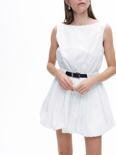  Balon Etekli Mini Elbise