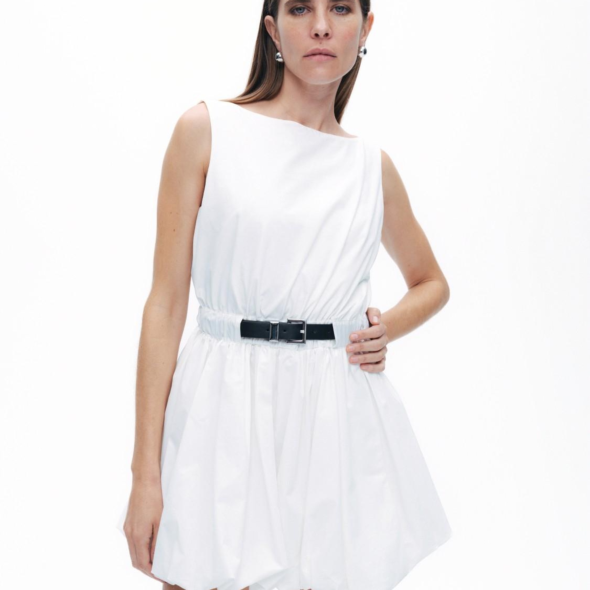 Balon Etekli Mini Elbise