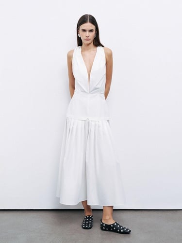  Boyundan Bağlamalı Maxi Elbise