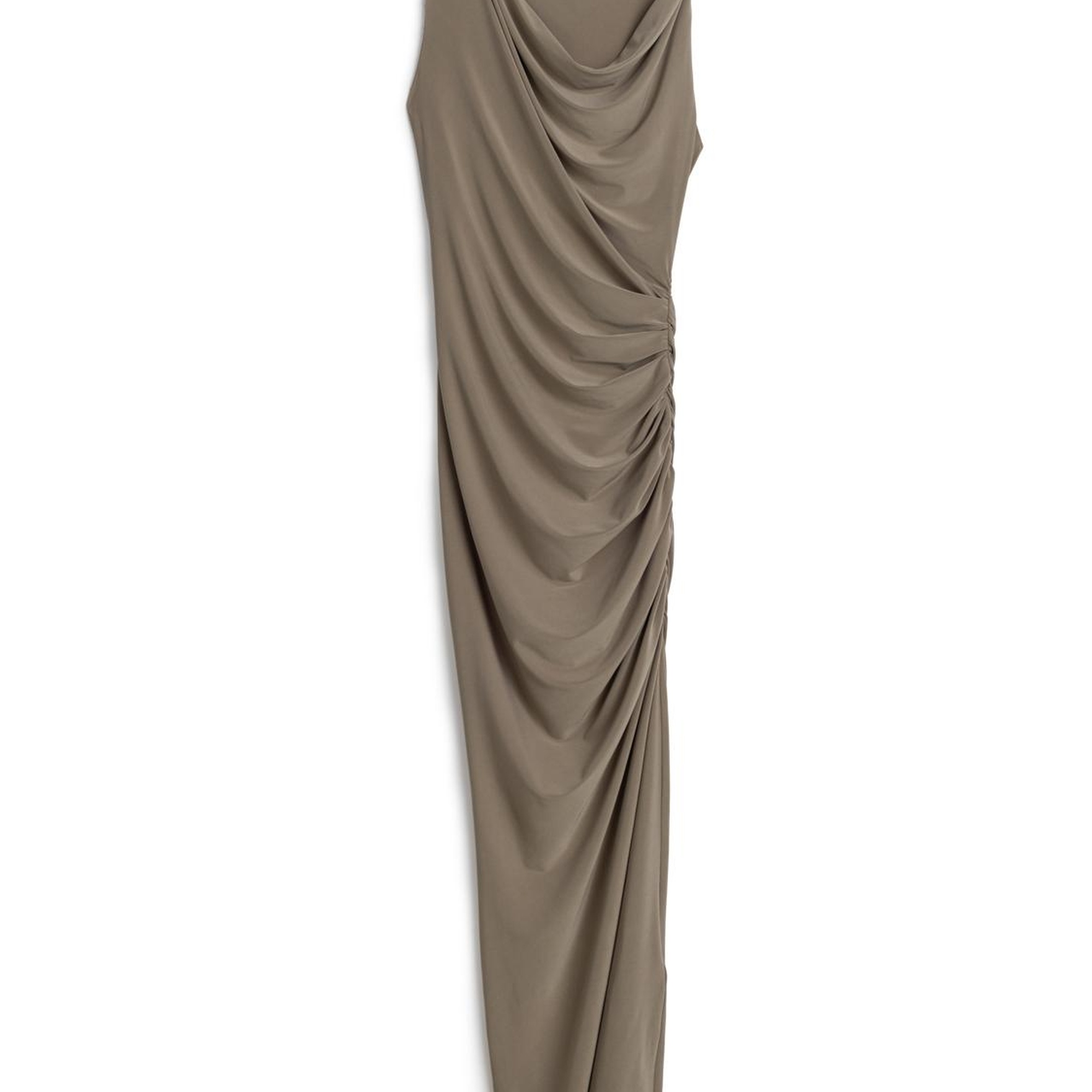 Büzgü Detaylı Maxi Elbise