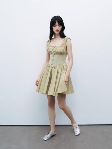  Korse Görünümlü Mini Elbise