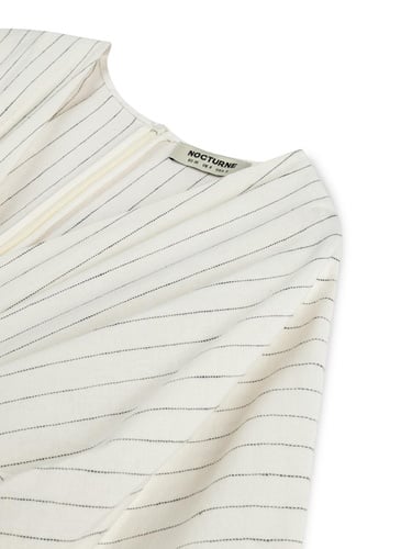  Kemerli Keten Midi Elbise