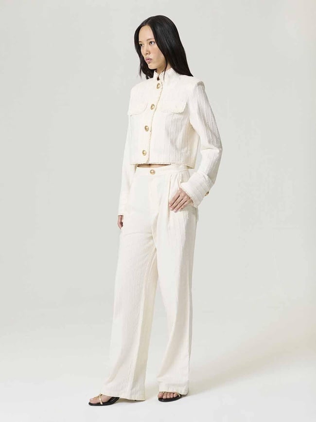  Şerit Fırfırlı Pantolon