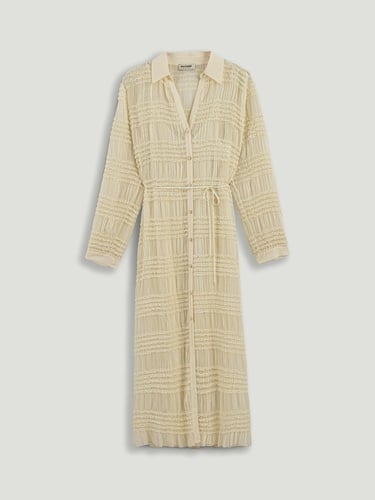  Fırfır Detaylı Maxi Elbise