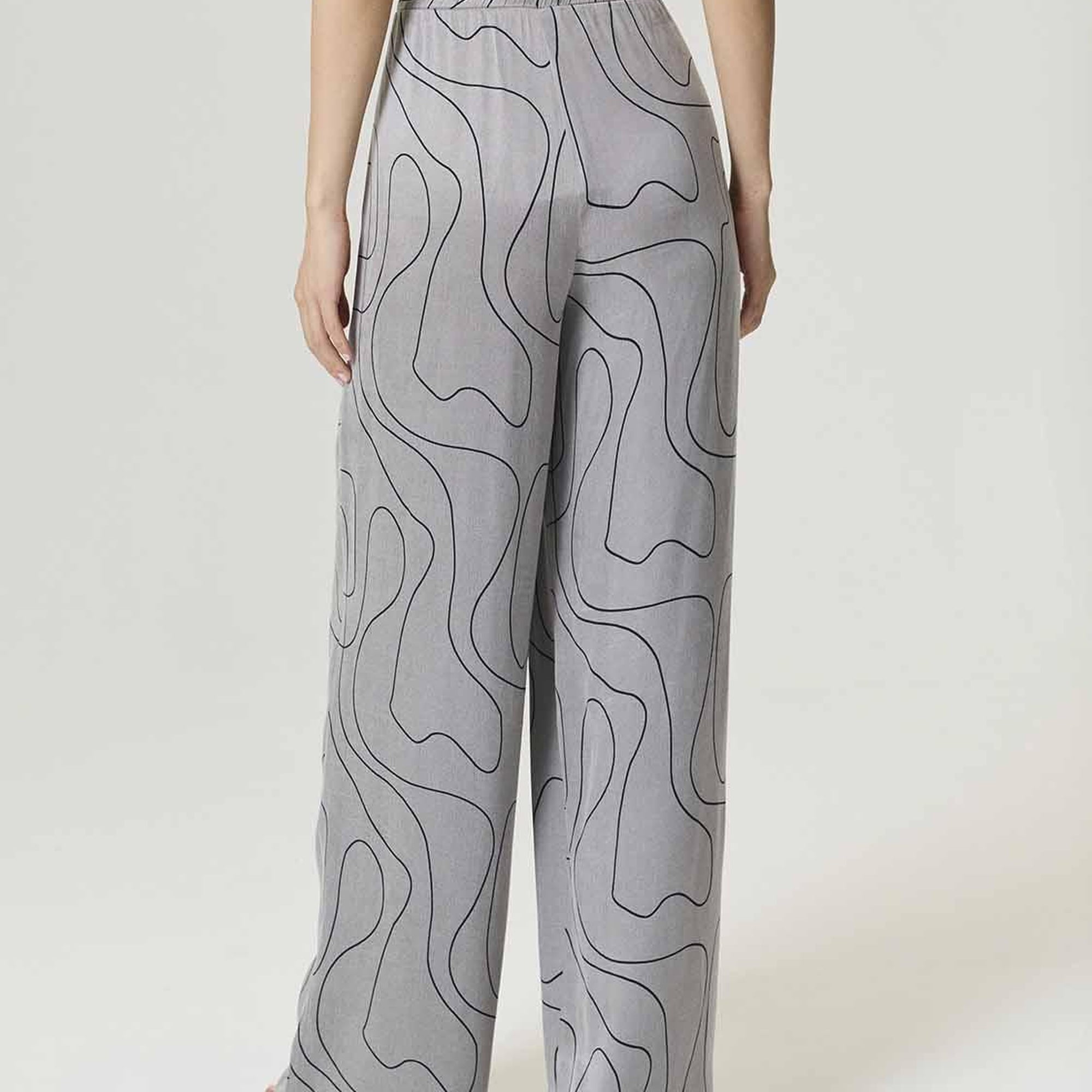 Dökümlü Geniş Paça Pantolon