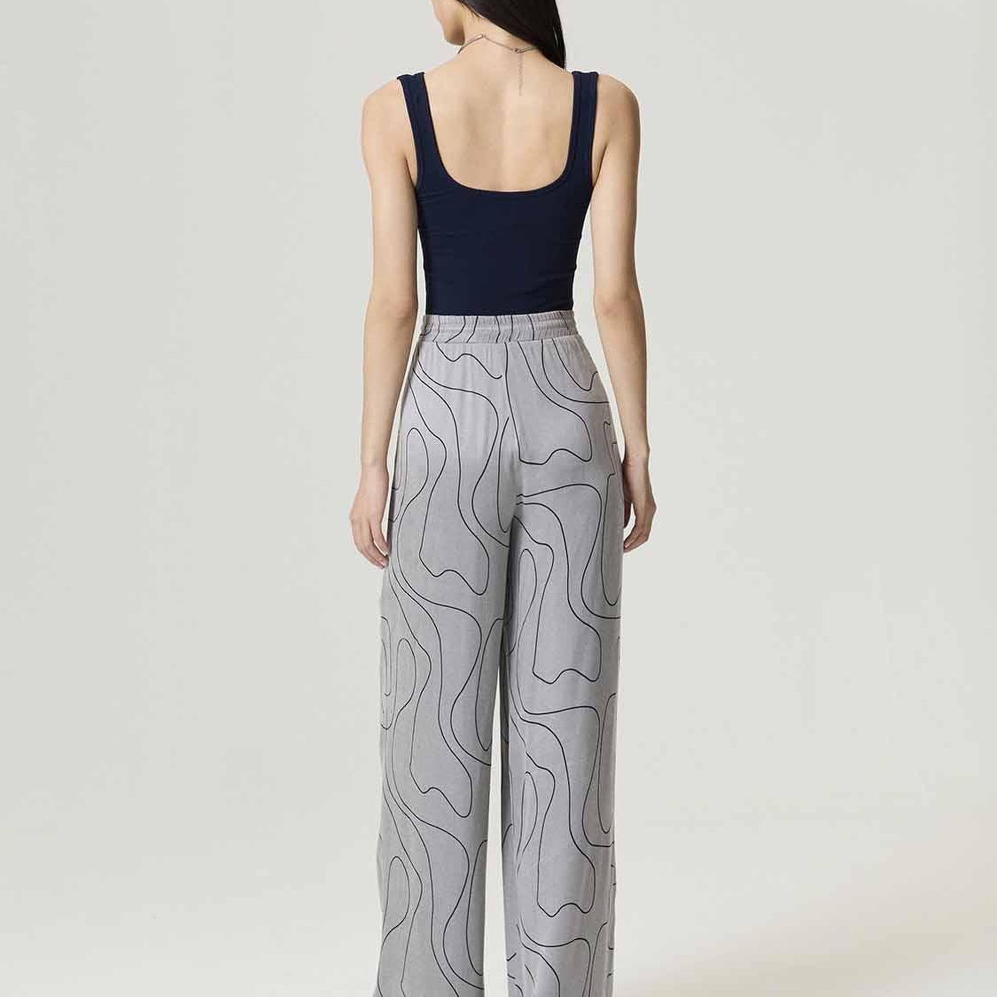 Dökümlü Geniş Paça Pantolon