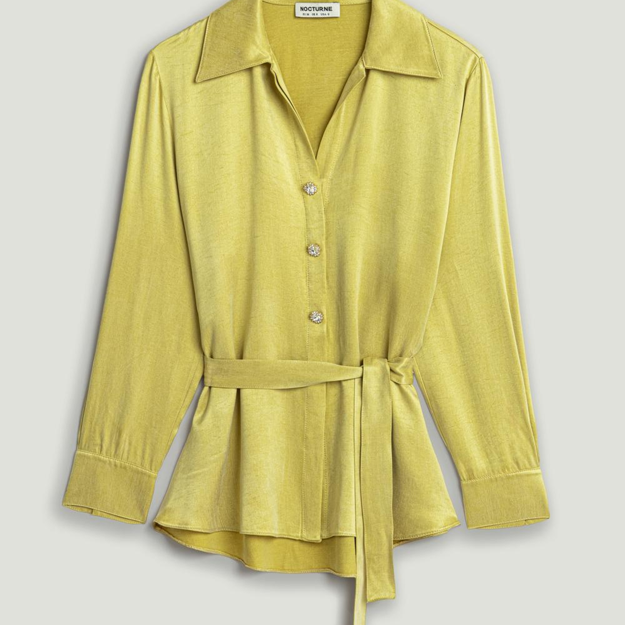 Belden Kuşak Bağlamalı Gömlek