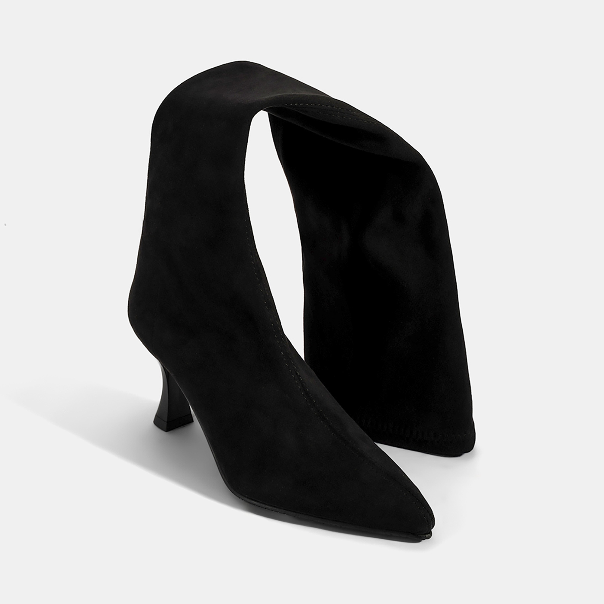 Kadın Siyah İnce Topuklu Stretch Çizme