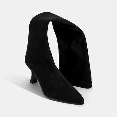  Kadın Siyah İnce Topuklu Stretch Çizme