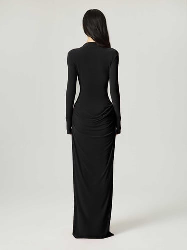  Balıkçı Yaka Maxi Elbise