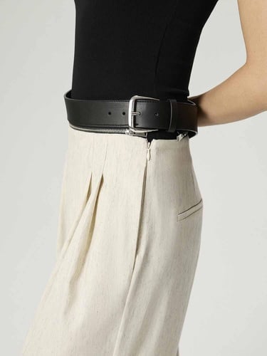  Kemer ve Fermuar Detaylı Pantolon