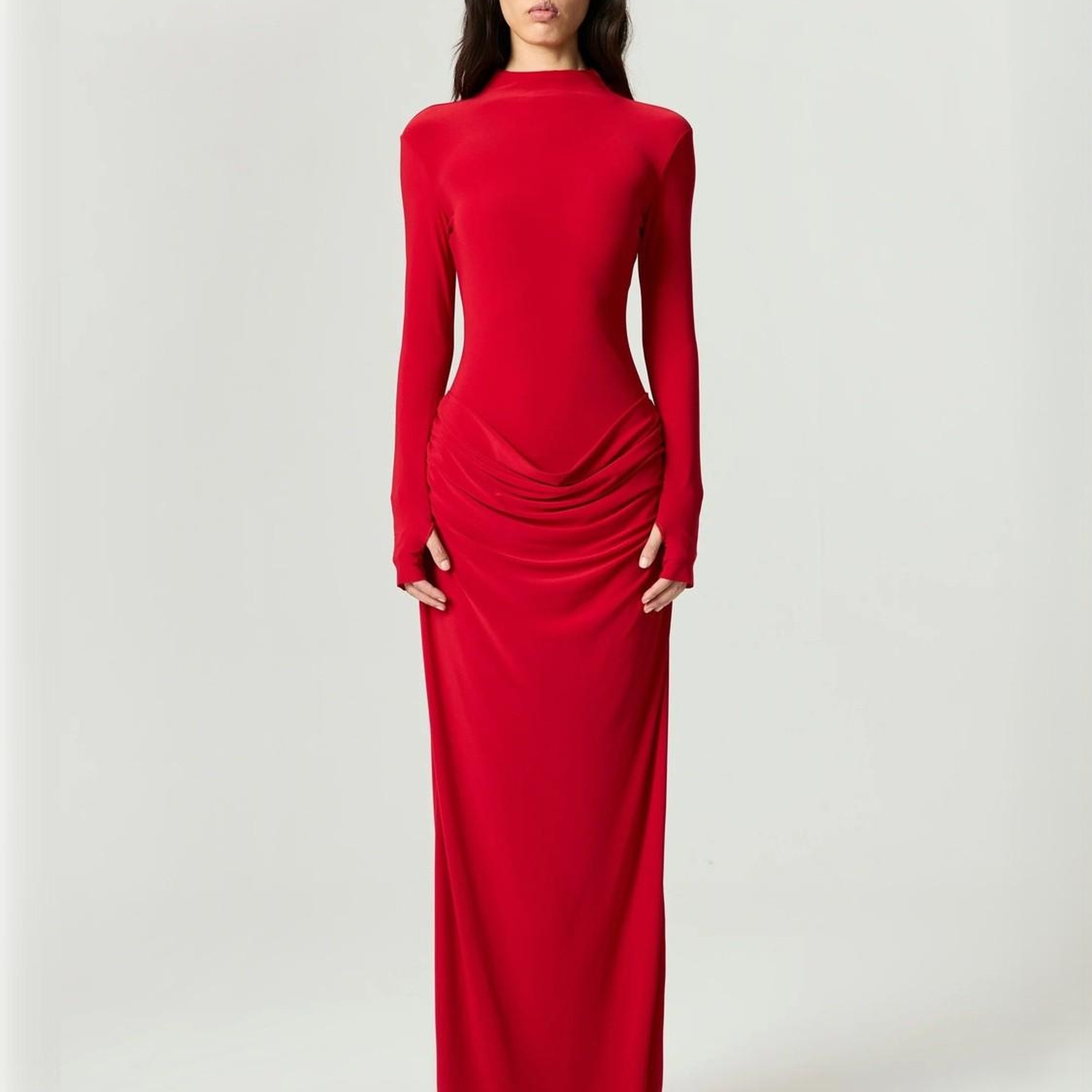 Balıkçı Yaka Maxi Elbise