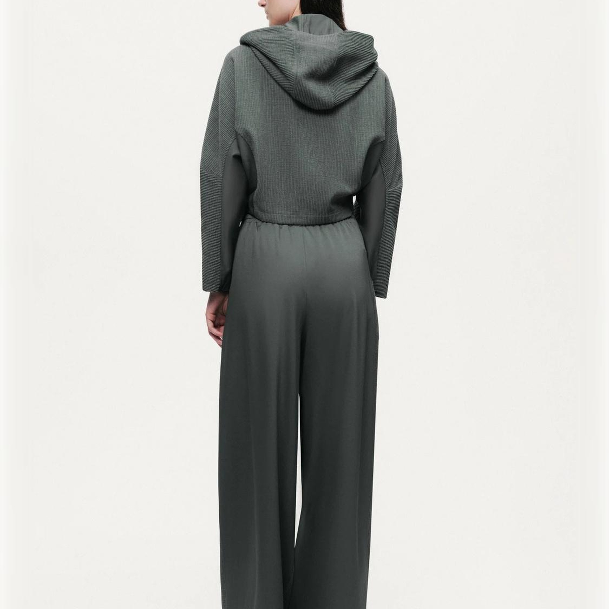 Dökümlü Kapüşonlu Ceket