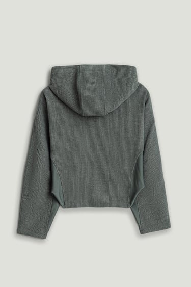  Dökümlü Kapüşonlu Ceket