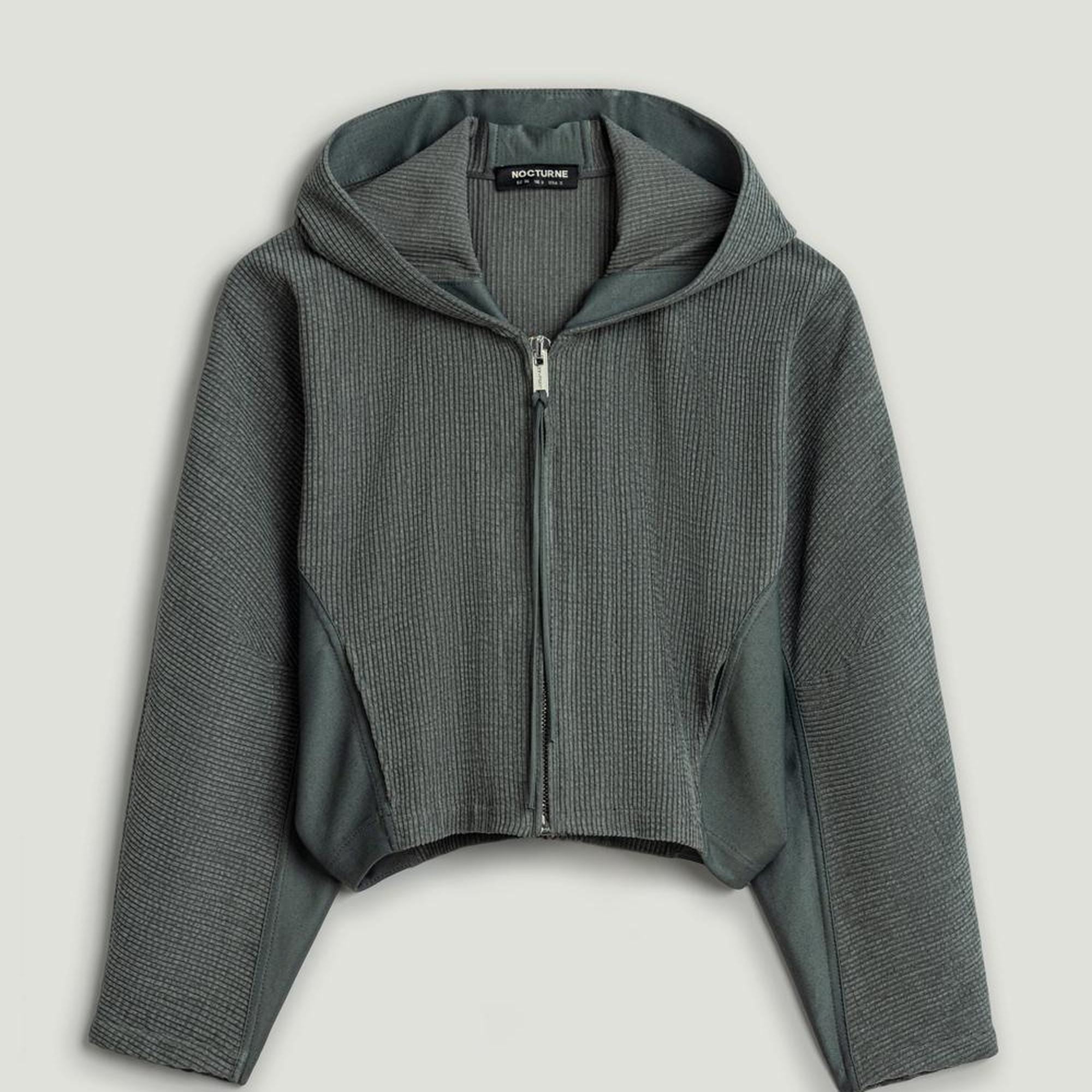 Dökümlü Kapüşonlu Ceket