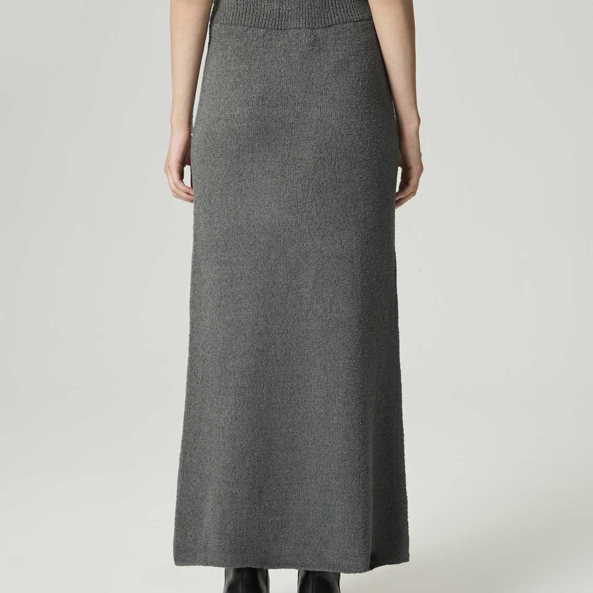 Taş Detaylı Triko Maxi Etek