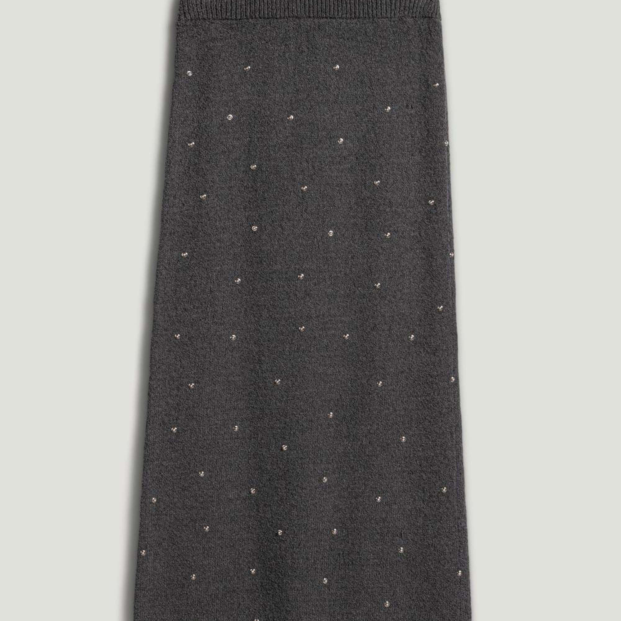 Taş Detaylı Triko Maxi Etek