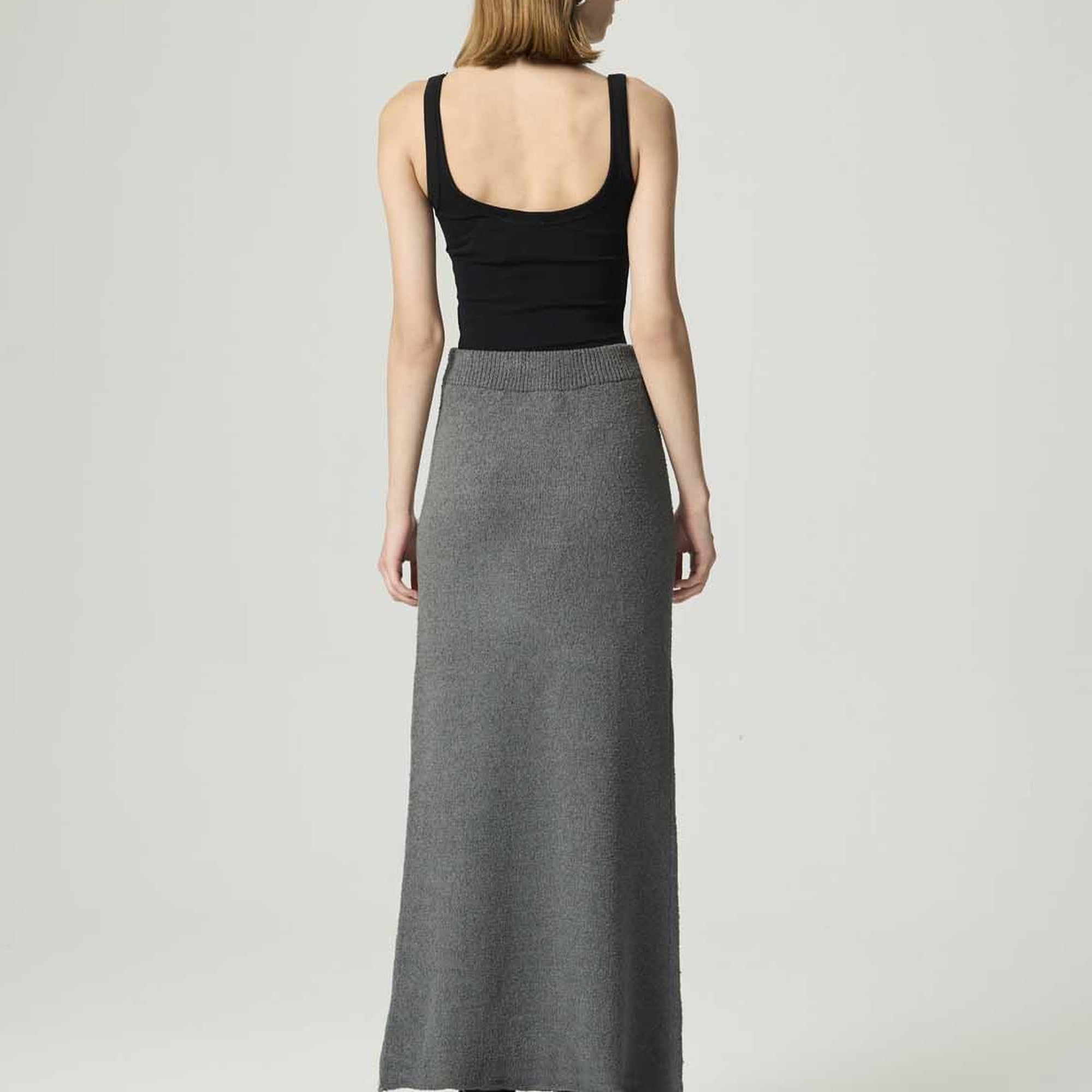 Taş Detaylı Triko Maxi Etek