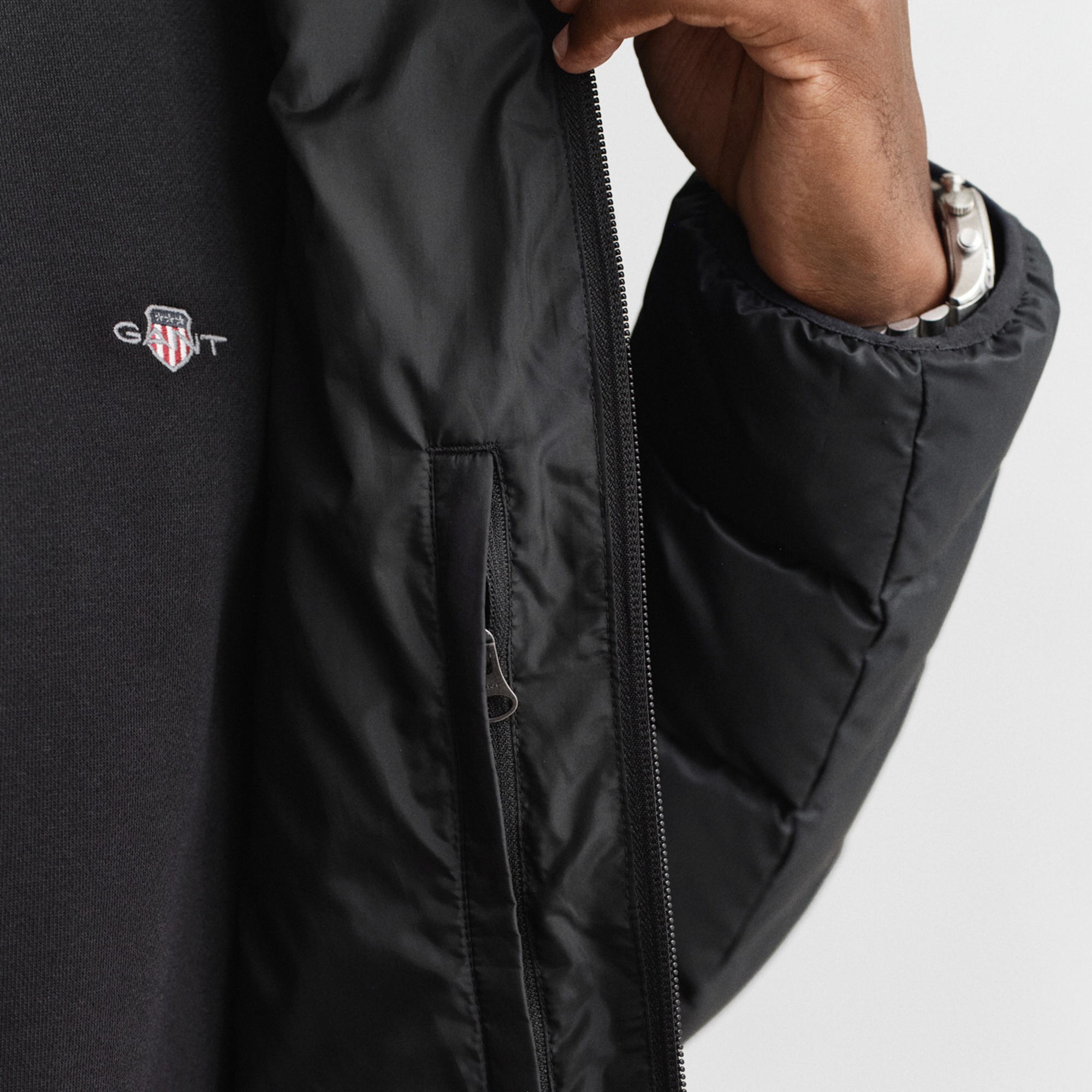 GANT Erkek Siyah Regular Fit Dik Yaka Kaz Tüyü Mont