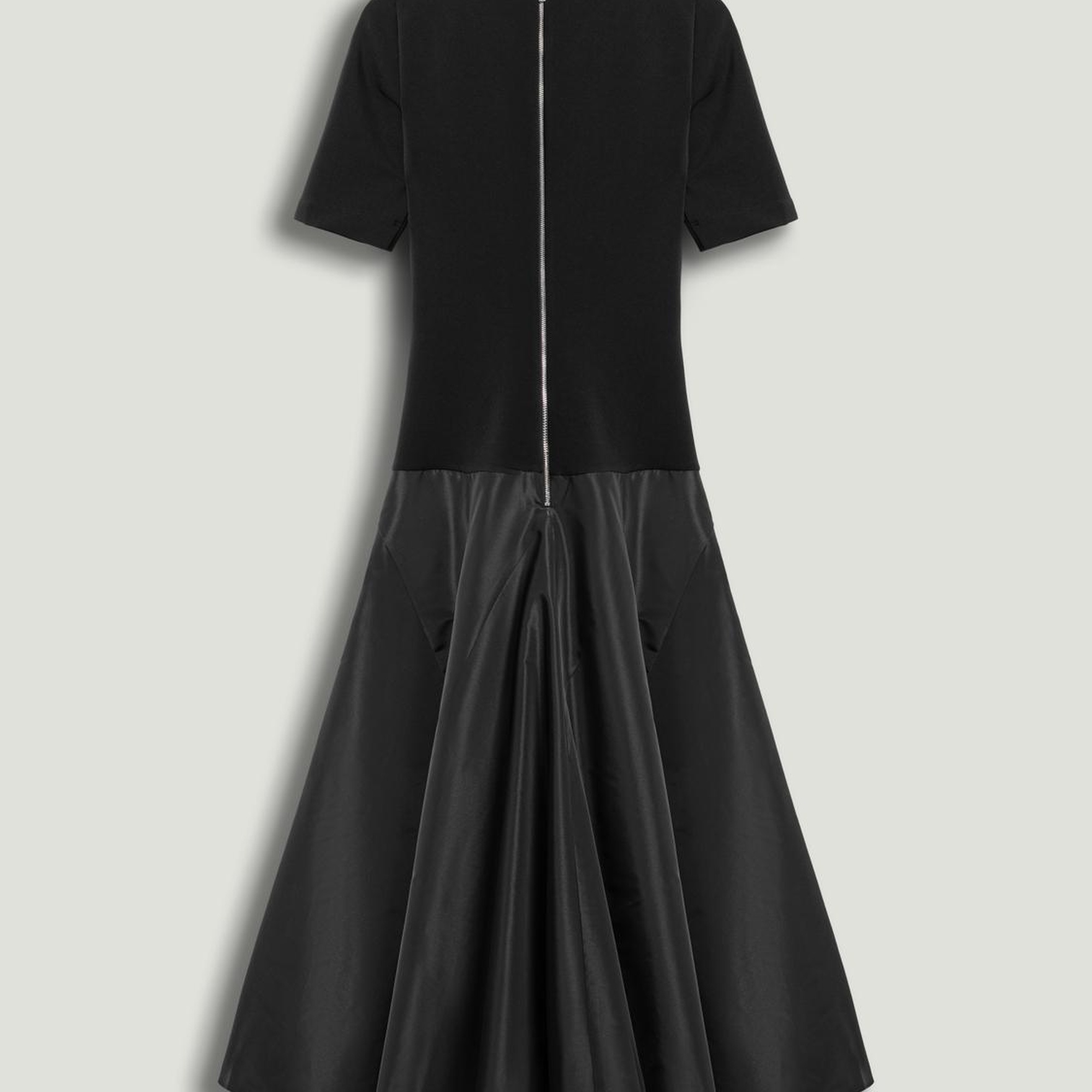 Tafta Detaylı Midi Elbise