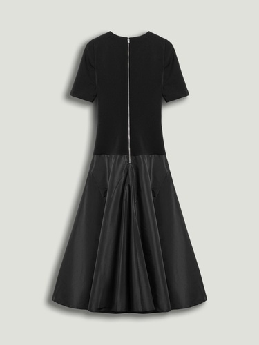  Tafta Detaylı Midi Elbise