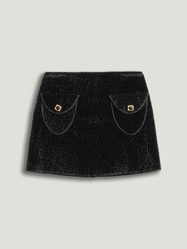  Aksesuarlı Süet Mini Etek