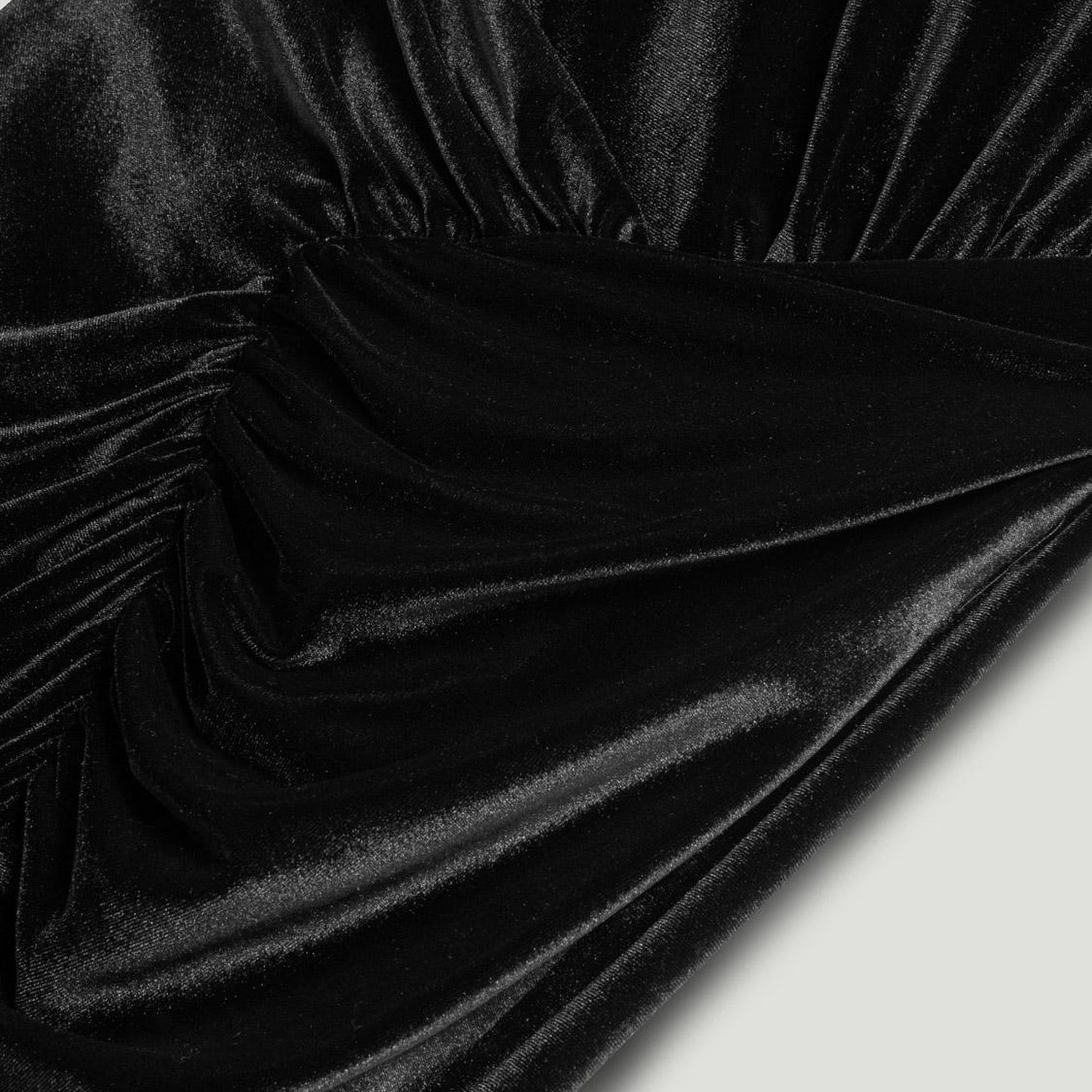 Drape Detaylı Midi Kadife Elbise