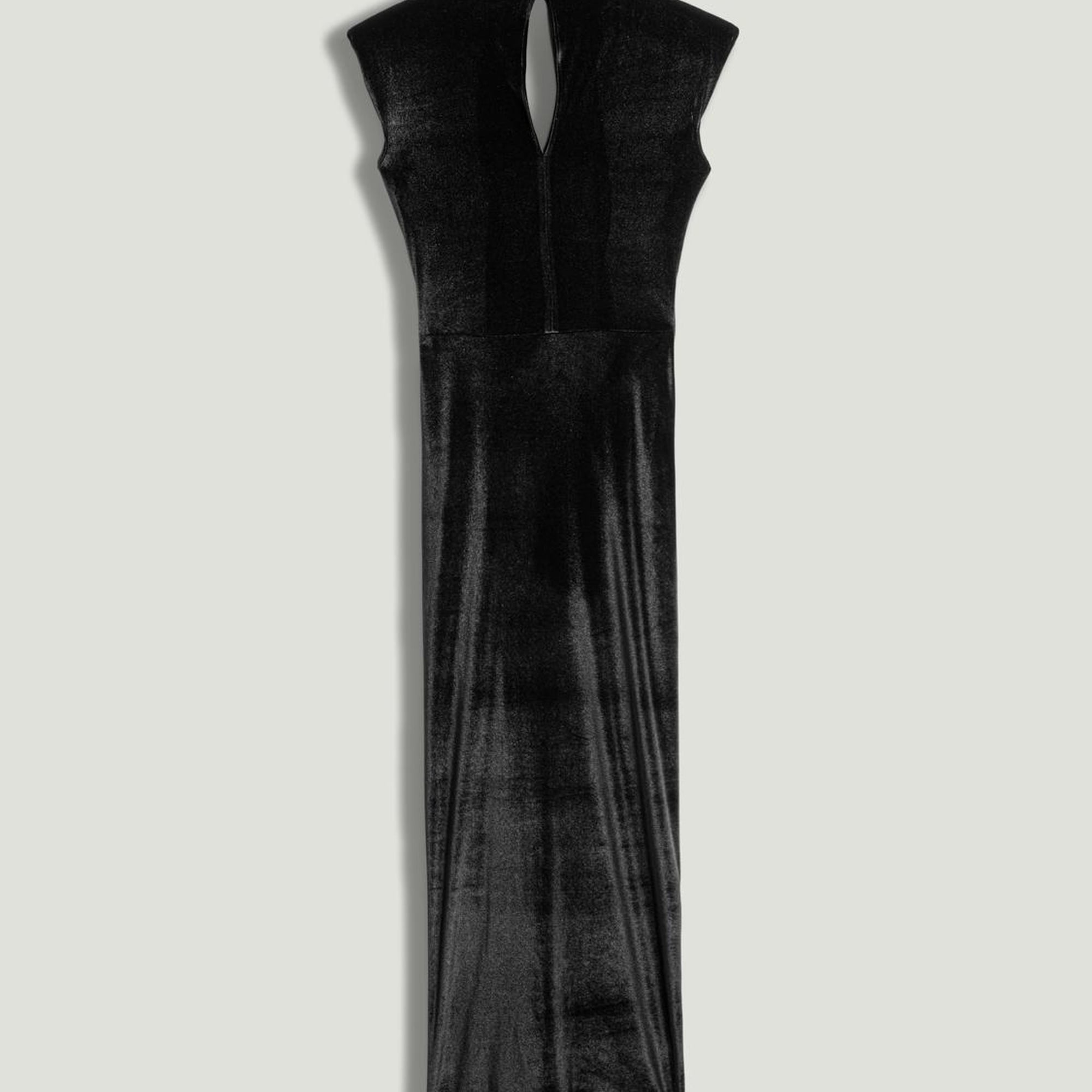 Drape Detaylı Midi Kadife Elbise