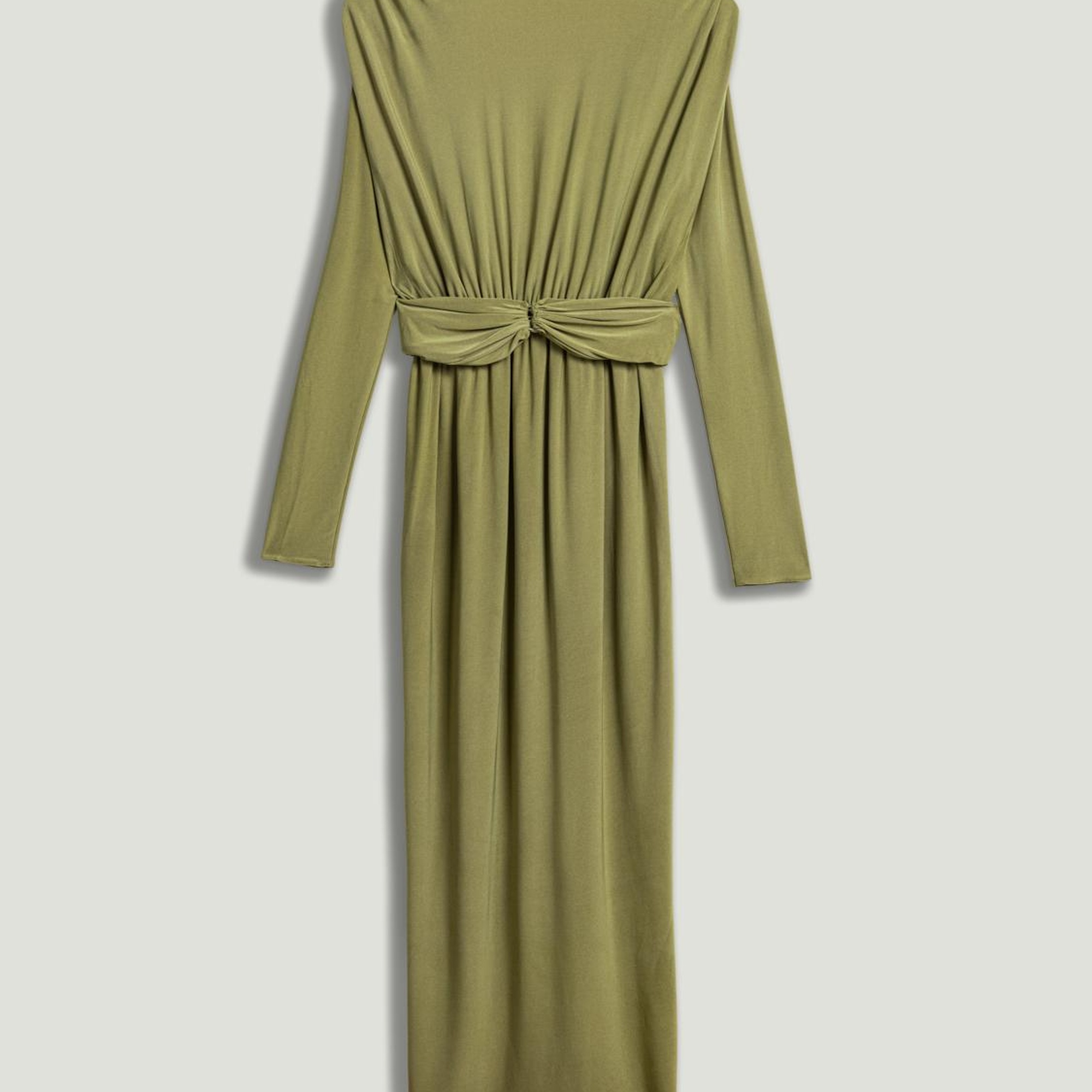 Bel Aksesuar Detaylı Maxi Elbise