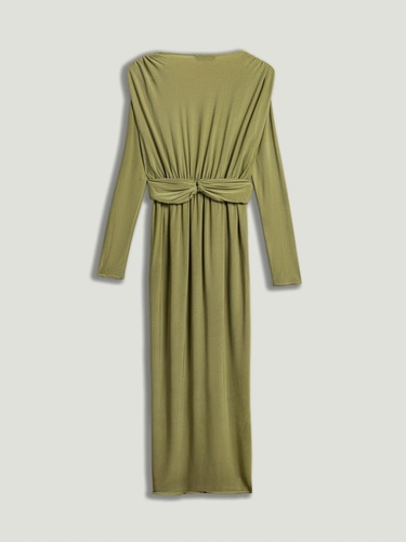  Bel Aksesuar Detaylı Maxi Elbise