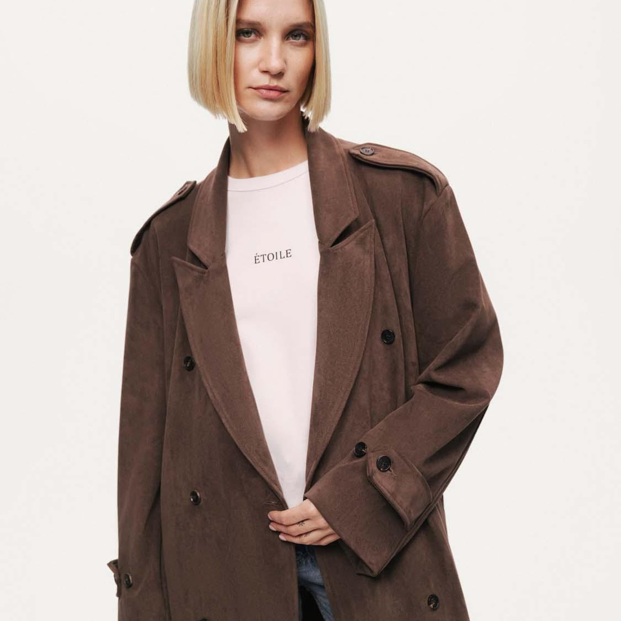 Kemerli Süet Maxi Trençkot