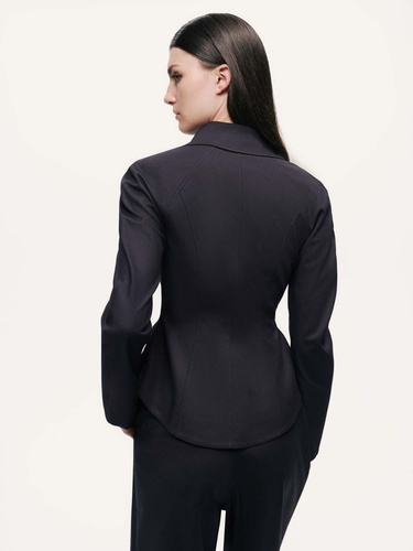  Fermuar ve Düğme Detaylı Ceket