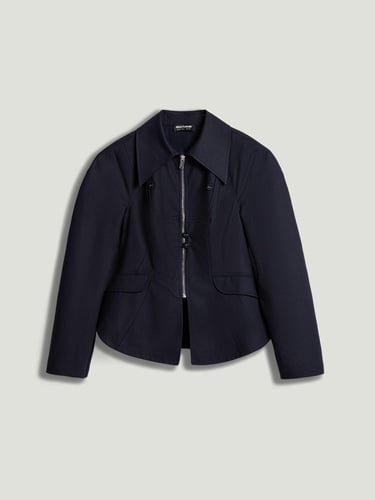  Fermuar ve Düğme Detaylı Ceket