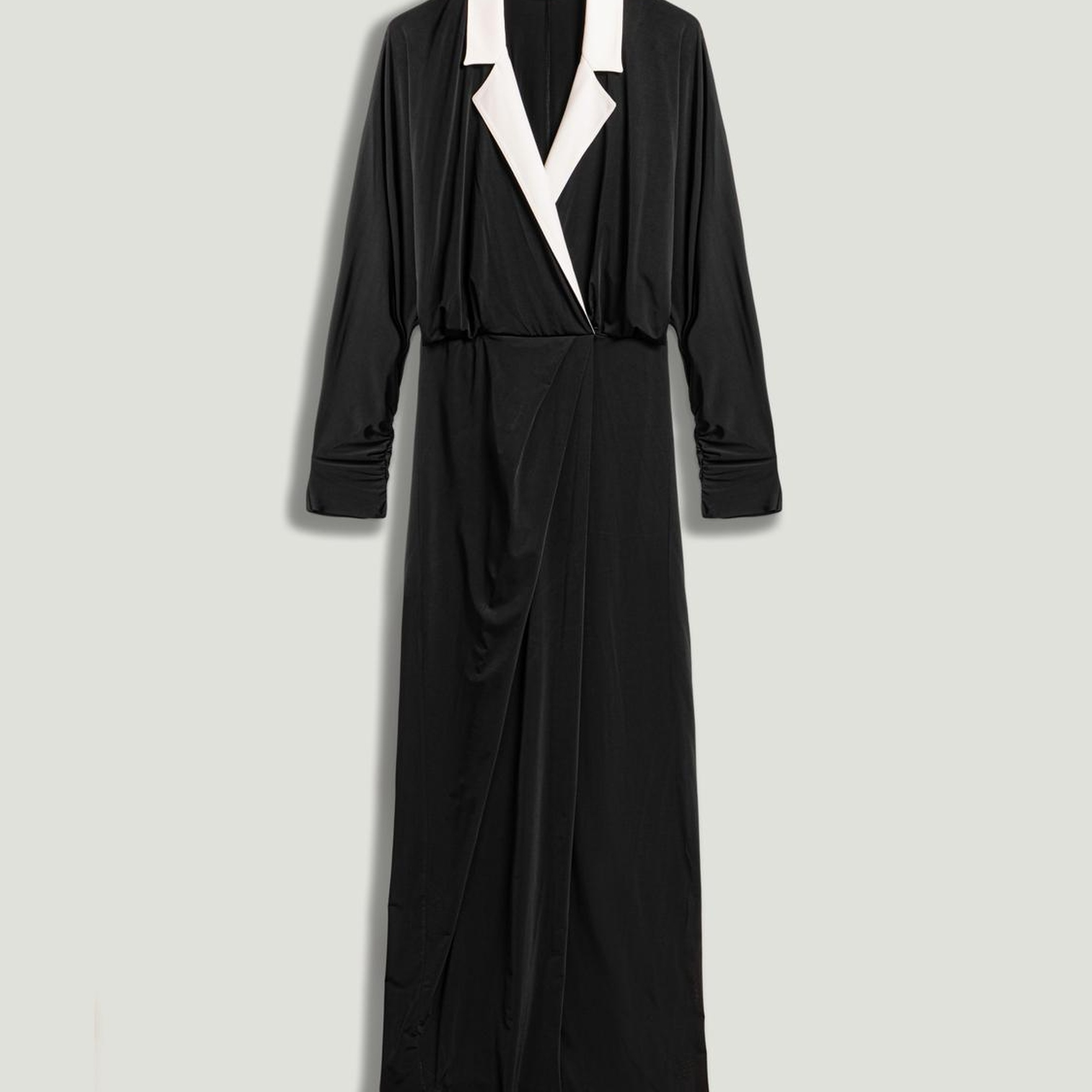 Kontrast Yakalı Maxi Elbise