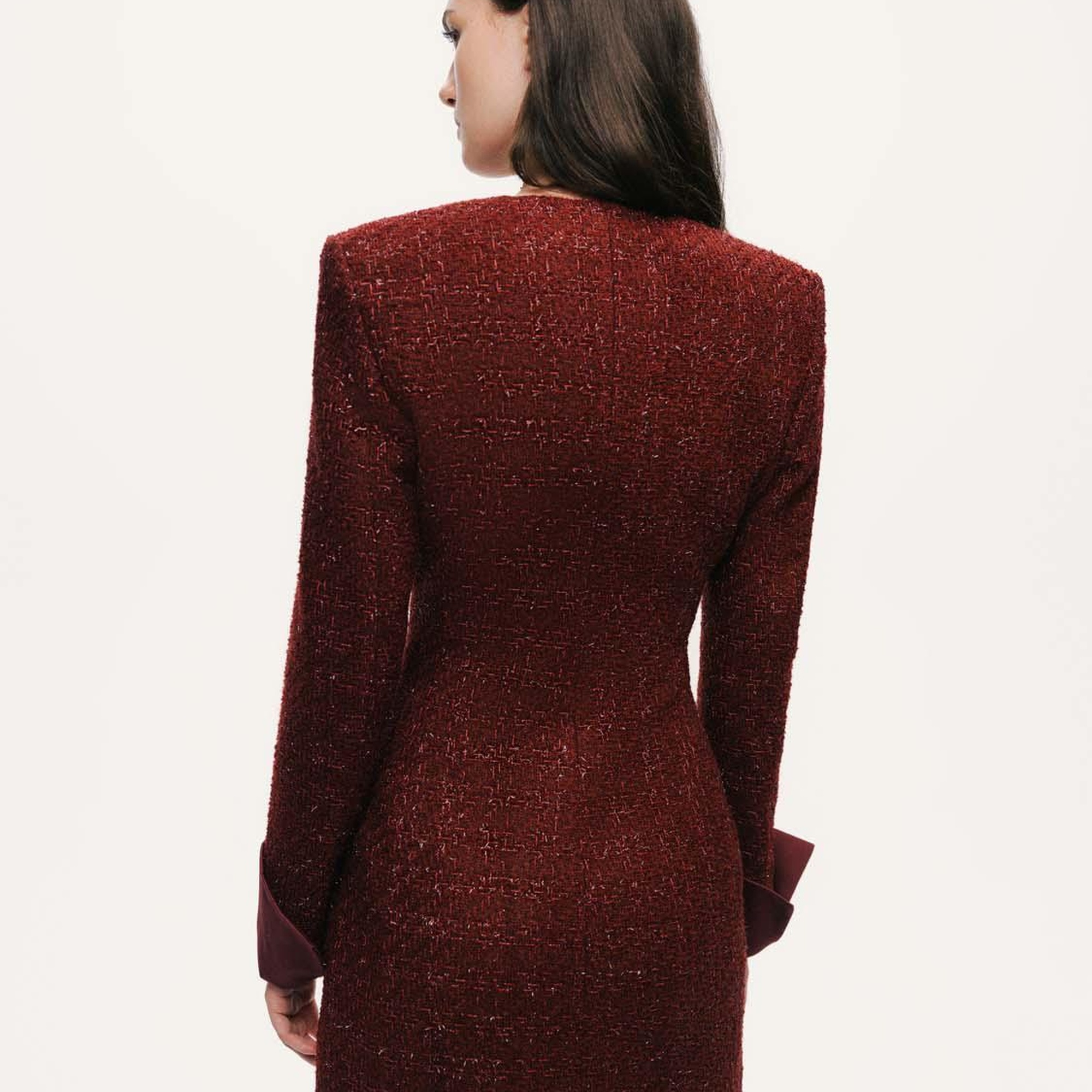 Vatkalı Tüvit Mini Elbise