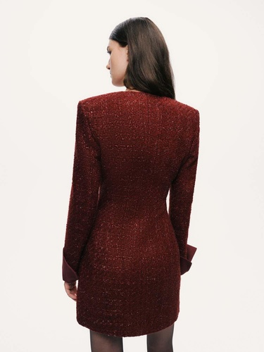  Vatkalı Tüvit Mini Elbise