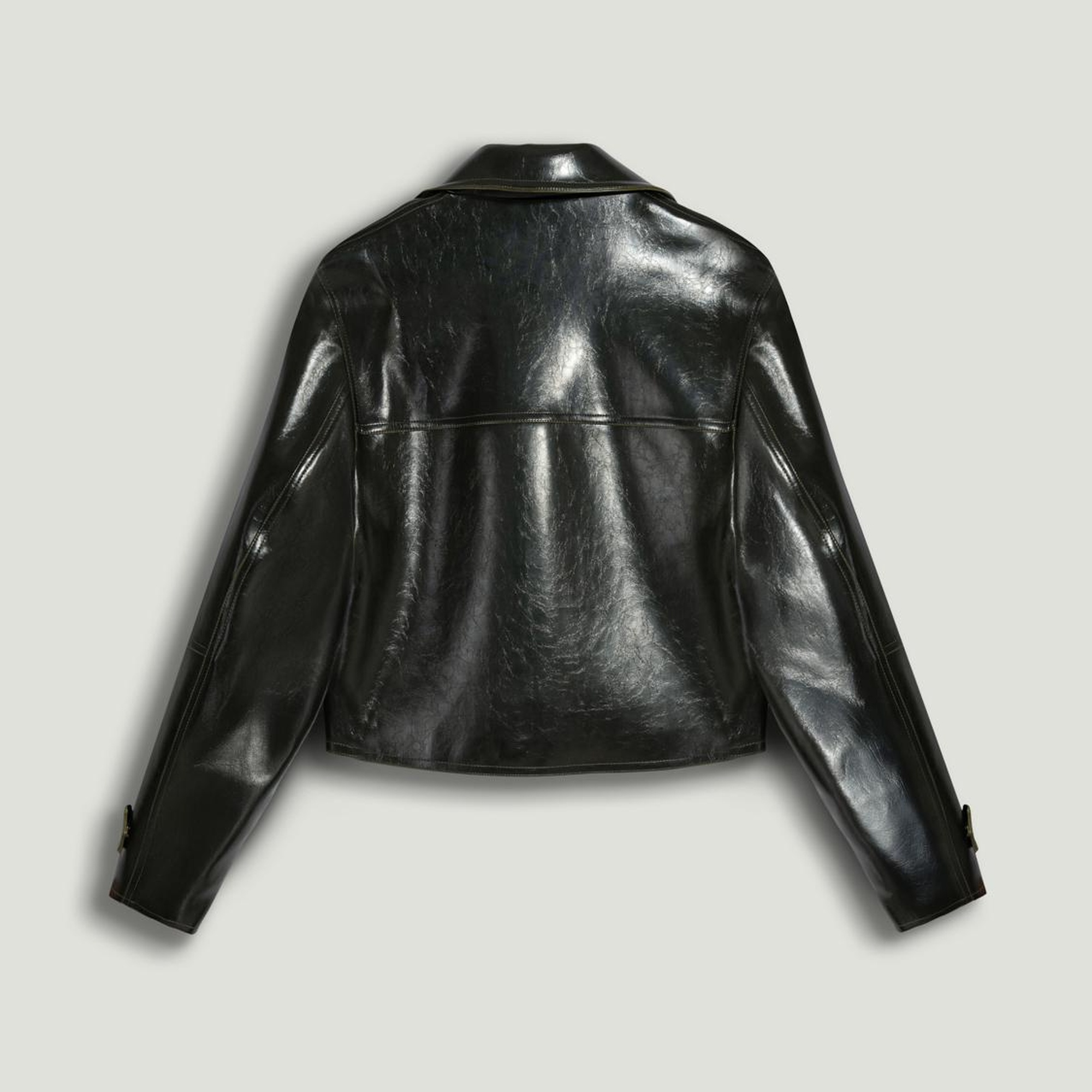 Kanca Detaylı Suni Deri Ceket