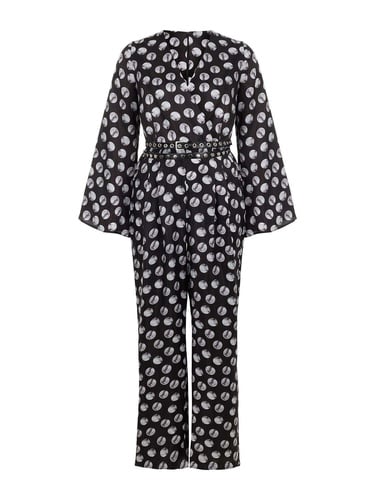  Desenli Kemer Detaylı Tulum