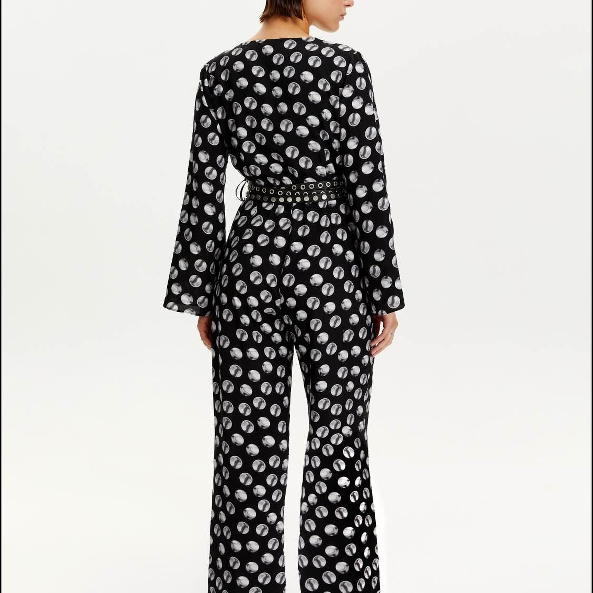 Desenli Kemer Detaylı Tulum