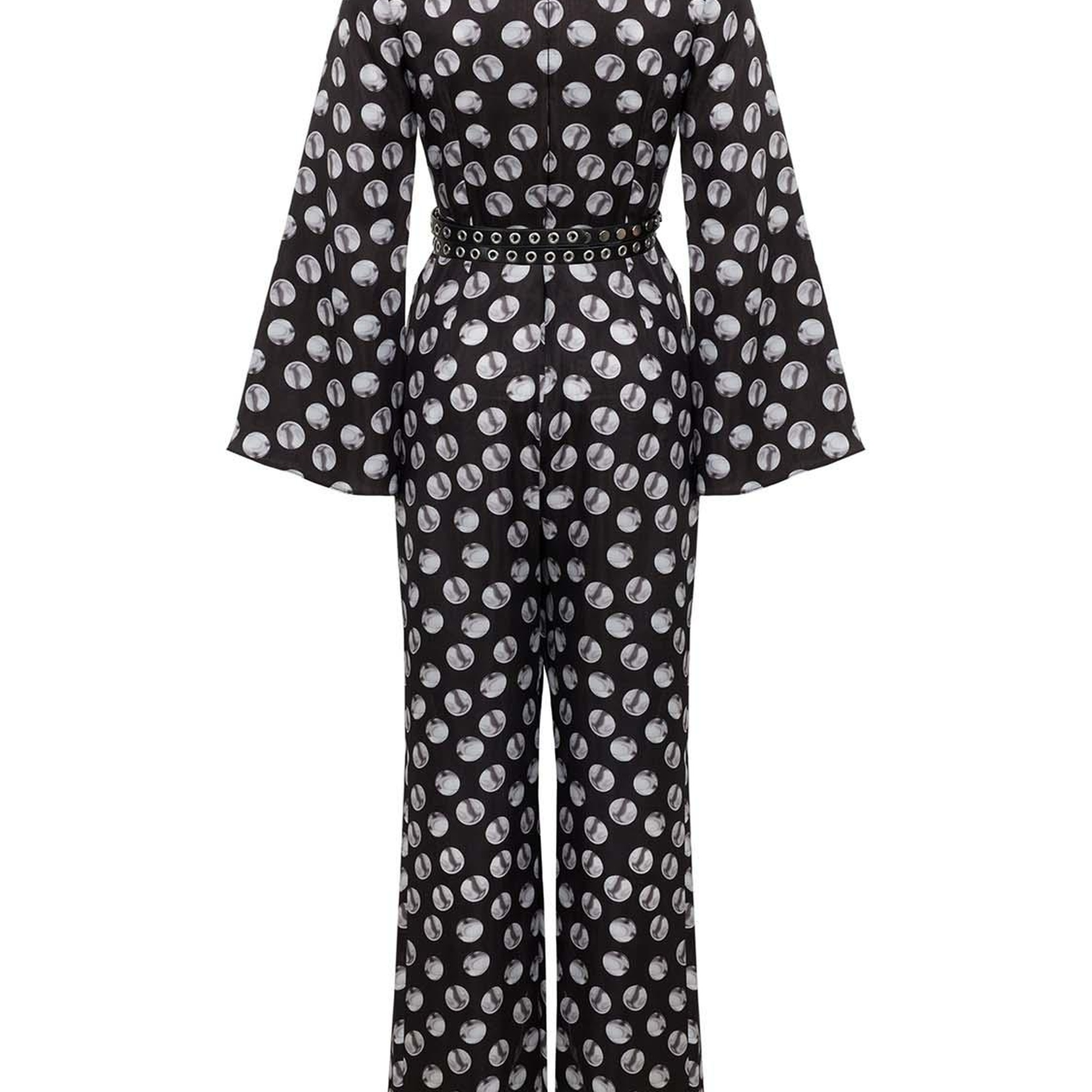 Desenli Kemer Detaylı Tulum