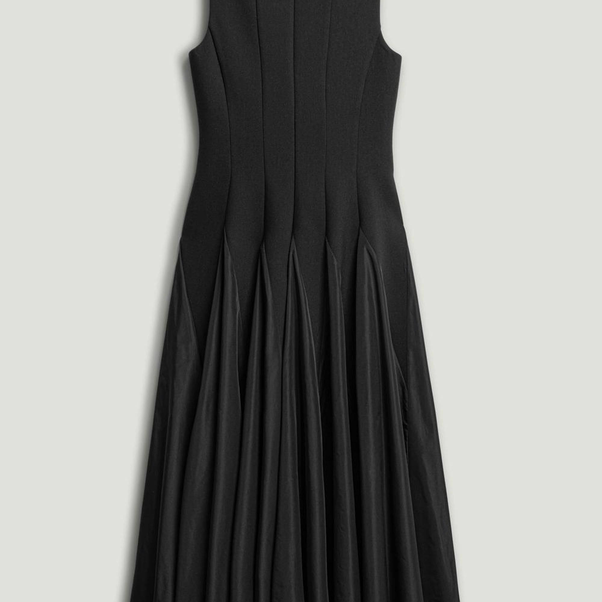 Tafta Detaylı Midi Elbise