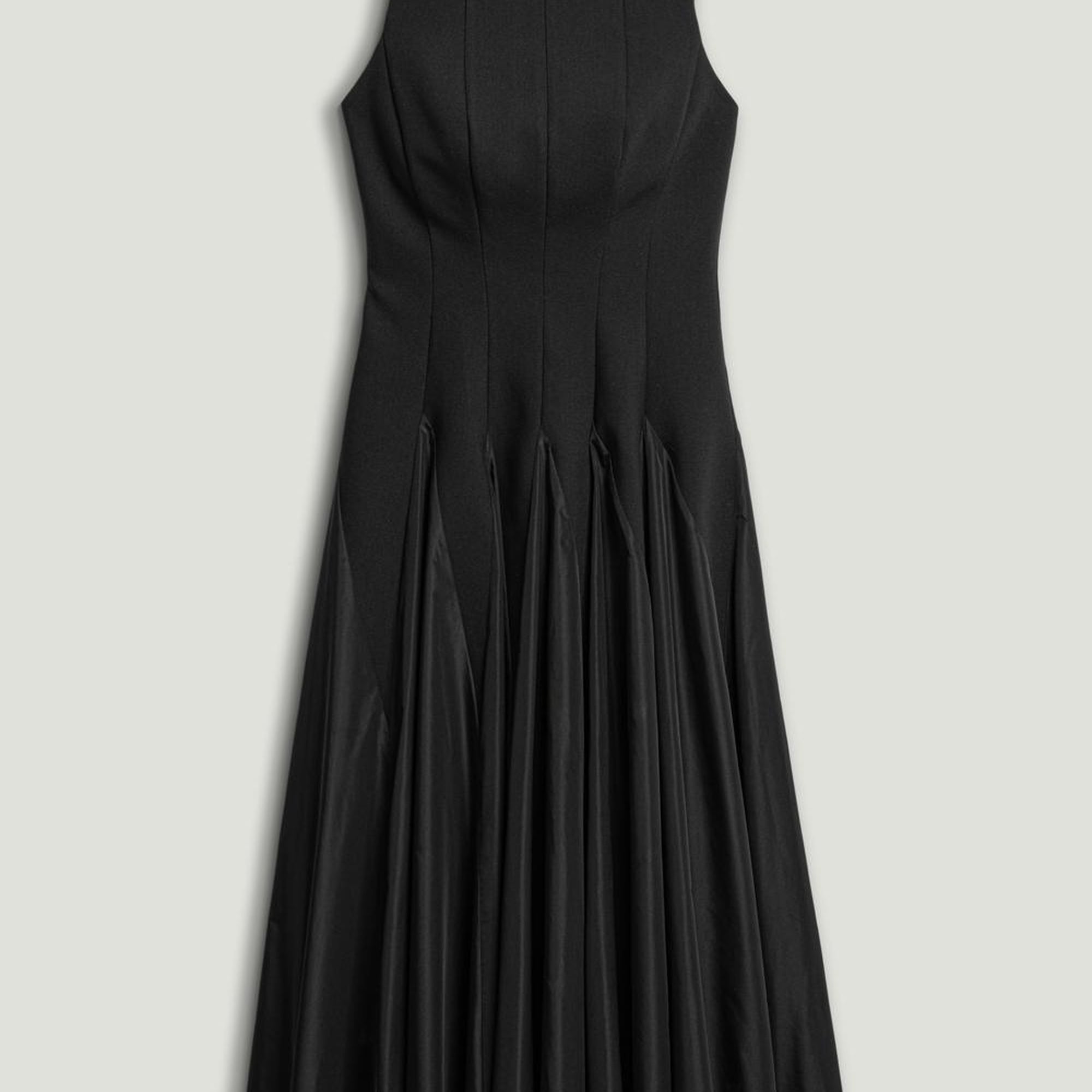 Tafta Detaylı Midi Elbise