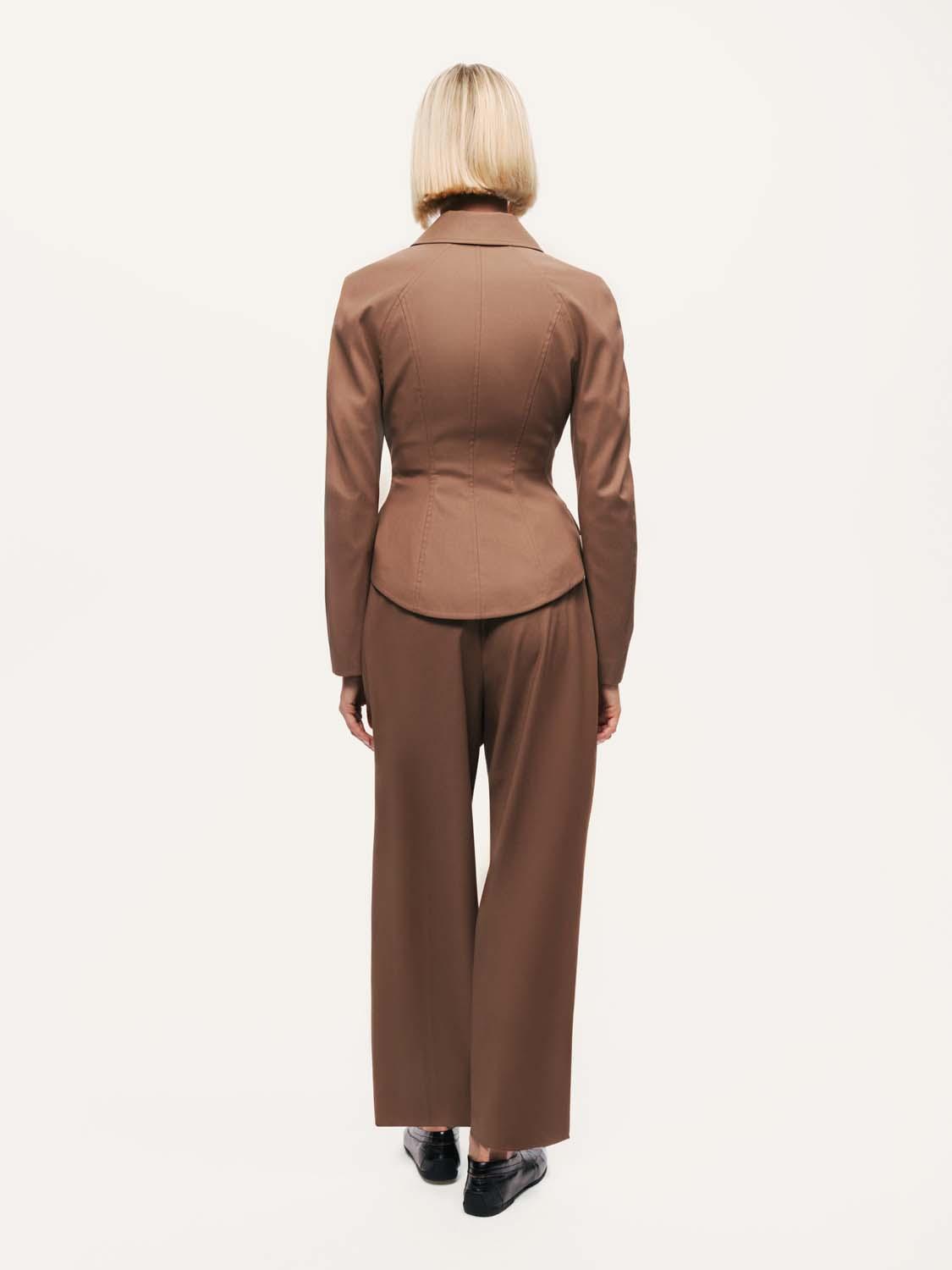  Fermuar ve Düğme Detaylı Ceket