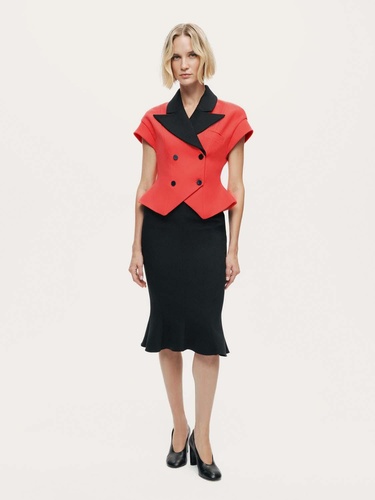  Katlı Kruvaze Yaka Yelek