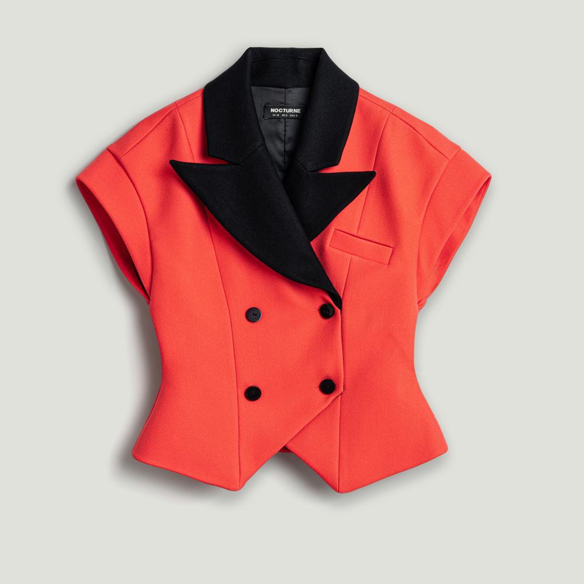 Katlı Kruvaze Yaka Yelek