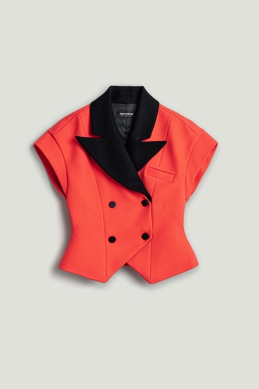  Katlı Kruvaze Yaka Yelek