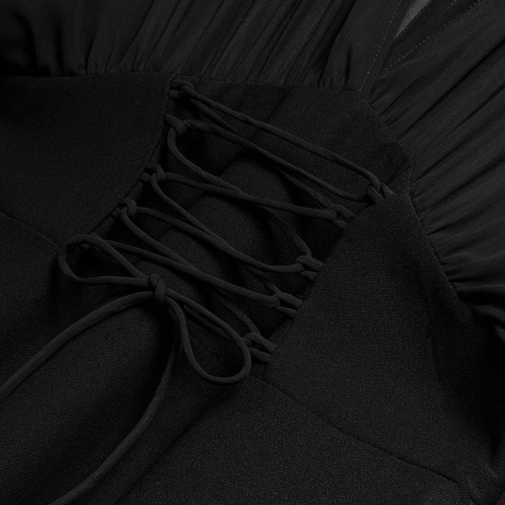 Tül Detaylı Maxi Elbise